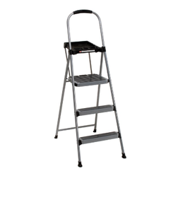 lot 277 image: Cosco 3-Step 225-lb Capacity Silver Steel Foldable Step Stool