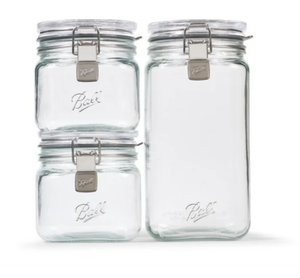 lot 286 image: Ball Latch Jars, Glass Storage Jars, 3-Pack