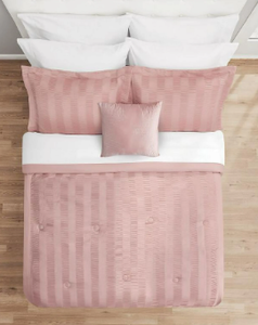 lot 303 image: Mainstays Blush Pink 10 Piece Bed in a Bag Comforter Set with Sheets, Full