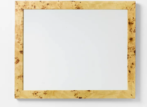 lot 308 image: 24x30 Burl Wood Wall Mirror - Threshold designed with Studio McGee