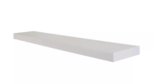 lot 310 image: InPlace 48 Slim Low Profile Floating Wall Shelf White - Modern Decor, Wood Composite, Includes Mounting Hardware