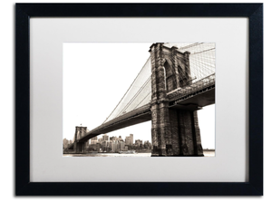 lot 318 image: Trademark Fine Art Brooklyn Bridge 2 White Matte Artwork by CATeyes, 16 by 20-Inch, Black Frame