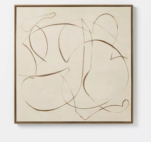 lot 319 image: 30x30 Line Abstract Framed Canvas Wall Art - Threshold designed with Studio McGee
