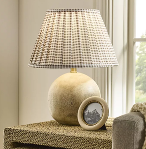 lot 324 image: Round Faux Wood Lamp Base Brown - Threshold designed with Studio McGee