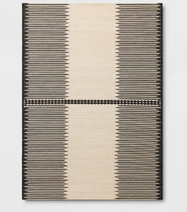 lot 344 image: 5x7 Neutral Lines Outdoor Area Rug BeigeBlack - Threshold