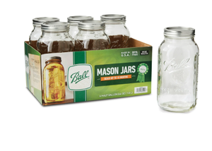 lot 371 image: LOT OF 18 Mason Jars 64oz