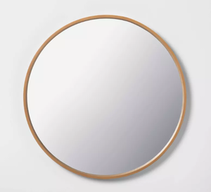 lot 373 image: Round Wood Framed Wall Mirror - Hearth & Hand with Magnolia