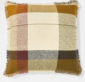 lot 388 image: Oversized Woven Plaid Square Throw Pillow BrownCreamRed Threshold Studio McGee