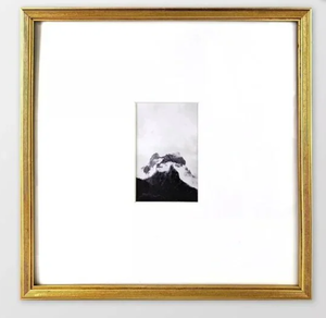 lot 400 image: Threshold Studio McGee 15x15 Matted to 4x6 Wall Gallery Frame Antique Brass