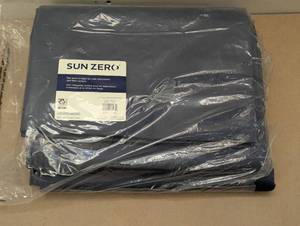 lot 97 image: Sun Zero Velvet 100% Blackout Noise Thermal Grommet Curtain 52x84 2-Panel NAVY
