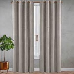 lot 98 image: Majesty Velvet Total Blackout Curtain Panel Pair