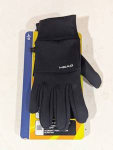 lot 113 image: Head Mens Touchscreen Running Gloves, 1 Pair, Large (Black)