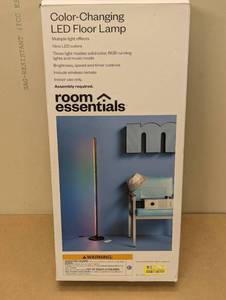 lot 82 image: Wall Washer Floor Lamp with Color Changing LED (Includes LED Light Bulb) Black - Room Essentials Modern Design, Remote Control
