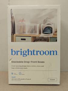 lot 90 image: Stackable Small Bin Front Opening Clear - Brightroom Transparent Utility Storage, Stackable