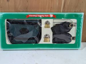 lot 30 image: Travelers Security Pack W Waist Bag Luggage Tags Brass Locks WKeys