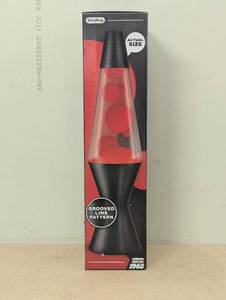 lot 50 image: LAVA 14.5 Scarlet Soundwave Novelty Table Lamp