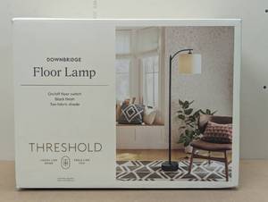lot 54 image: Downbridge Floor Lamp with Shade BlackTan - Threshold Ambient Light, Metal Base, Linen Drum
