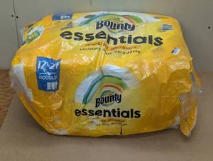lot 56 image: Bounty Essentials Select-a-Size Paper Towels, White, 12 Double Rolls - Couple little smooshed