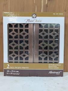 lot 6 image: Floor Choice Floor Vent Cover Oil Rubbed Bronze 4 x 10 - 2 Pack