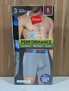 lot 16 image: Mens 3pk X-Temp Performance Boxer Briefs - Hanes - Assorted - S
