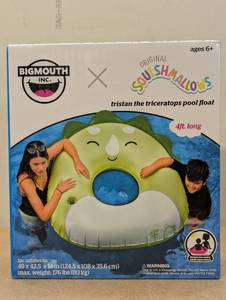 lot 311D image: BigMouth Inc X Original Squishmallows Tristan The Triceratops Pool Float 4 Ft Long