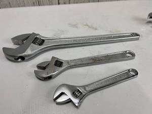 lot 135 image: 3 Adjustable Wrenches by J.H. Williams & Co., Forged Alloy