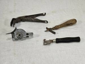 lot 37 image: Vintage Box or Carpet Cutter, Ridgely Wall Paper Trimmer and Can Opener