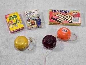 lot 92 image: Vintage Games and Yo-Yos Assortment, Letter Ladder, Political Trivia and More