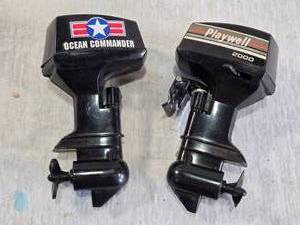 lot 115 image: Two Toy Wind Up Boat Motors Ocean Commander and Playwell 2000