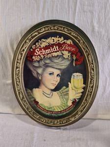 lot 116 image: Vintage Schmidt Beer Advertising Plastic Oval Sign