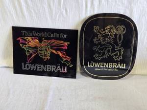 lot 123 image: Lot of 2 Lowenbrau Advertising Signs