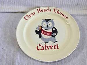 lot 137 image: Vintage Lord Calvert Whiskey Advertising Plate approximately 10 inches in diameter