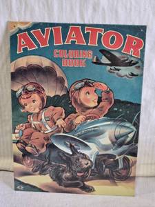 lot 143 image: Modern Sign 1943 Aviator Coloring Book Cover by Hallmark