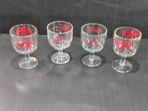 lot 156 image: Vintage Beer Goblets Miller High Life and Budweiser.