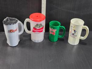 lot 177 image: Budweiser and Bud Light Branded Plastic Mugs and Steins