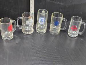 lot 180 image: Beer Mugs with Logos Becks 10oz Mug, Schmidts, Lwenbrau, and Pabst Blue Ribbon
