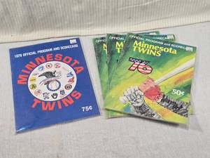 lot 225 image: 1979 Minnesota Twins Program and Scorecard, 3 1976 Minnesota Twins Program and Scorecard,