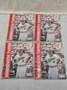 lot 226 image: Lot of Four 1977 Minnesota Twins Official Program and Scorecards