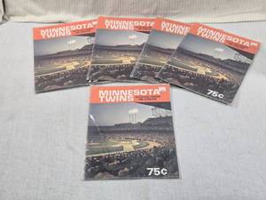 lot 227 image: Lot of Five 1978 Minnesota Twins Official Programs and Scorecards
