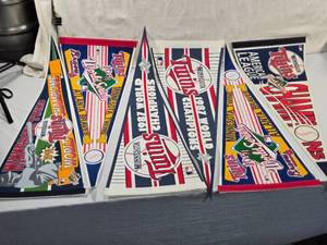 lot 238 image: Minnesota Twins World Series Pennants from the 1987 and 1991