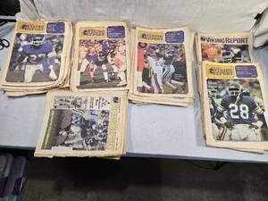 lot 252 image: Approx. 80 Issues of the Viking Report Newspapers from the Early 1980s Including when Bob Lurtsema and Tommy Kramer Did Them