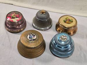 lot 298 image: Vintage Musical Powder Boxes - Some May Need WorkRepair
