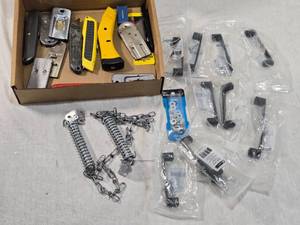 lot 328 image: Utility Knives, Cabinet Pulls, and Hardware