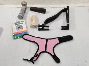 lot 334 image: Pet Accessories Including Muzzle and Harness, Flashlight, Gun Stock