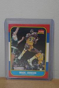 lot 21 image: 1986-87 Fleer Magic Johnson Basketball Card