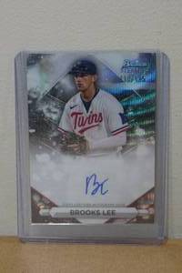 lot 22 image: 2023 Bowman Sterling Brooks Lee Autographed Baseball Card - 110125