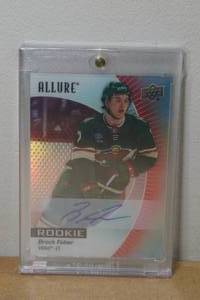 lot 23 image: 2023-24 Upper Deck Allure Brock Faber Autographed Rookie Hockey Card