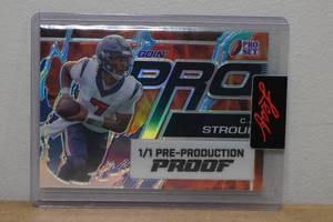 lot 29 image: 2024 Leaf Pro Set C.J. Stroud Goin Pro Pre-Production Proof 11 Football Card