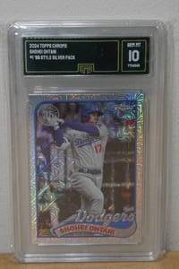 lot 36 image: 2024 Topps Chrome Silver Pack Shohei Ohtani 1989 Style Baseball Card - GMA 10