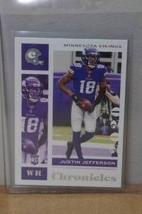 lot 46 image: 2020 Panini Chronicles Justin Jefferson Rookie Football Card